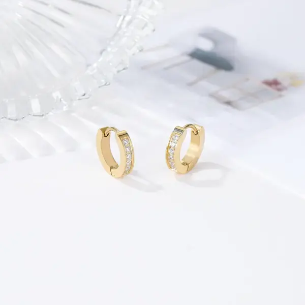 PVD Coated 18K Gold Platinum Real Gold Plated Geometric 304 Stainless Steel Simple Style Classic Style Waterproof Non Tarnish Earrings