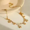 Wholesale Beach Sweet Artistic Star Flower Butterfly 304 Stainless Steel 18K Gold Plated Zircon Bracelets In Bulk
