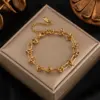 Fashion Geometric 304 Stainless Steel 18K Gold Plated Stainless Steel Bracelets In Bulk