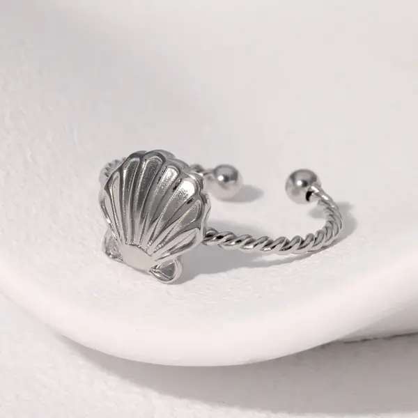 Wholesale PVD Coated Real Gold Plated 18K Gold Shell 304 Stainless Steel Hawaiian Marine Style IG Style Waterproof Non Tarnish Open Rings