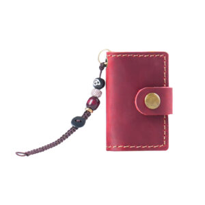 Crazy horse leather wine red