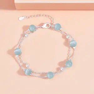 Natural Blue Opal-Silver