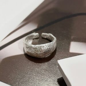 Hammer pattern ring + testing certificate / Opening adjustable