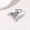 oly-84c1929c9e7beb576924663c18009149 Wholesale PVD Coated Real Gold Plated 18K Gold Heart Shape 304 Stainless Steel Sweet Simple Style IG Style Waterproof Non Tarnish Open Rings