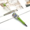 Wholesale DIY Color Sugar Needle Sugar Beaded Pen Macaron Color Rotary Plastic Ballpoint Pen Primary School Student Prize Cartoon Gift Pen