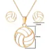 Wholesale PVD Coated 18K Gold Real Gold Plated Volleyball 201 Stainless Steel Fashion Korean Style Waterproof Non Tarnish Pendant Necklace Ear Studs
