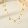 304 Stainless Steel 18K Gold Plated Casual Vintage Style Inlay Star Eye Butterfly Zircon Pendant Necklace