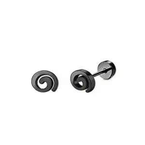 Black / One Size / Spiral Stud Earrings