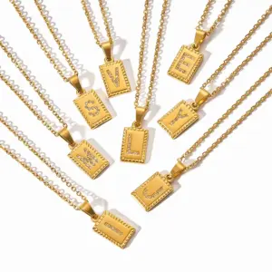 Wholesale Jewelry Sweet Letter 304 Stainless Steel Diamond Polishing Plating Inlay Cable Chain Necklace