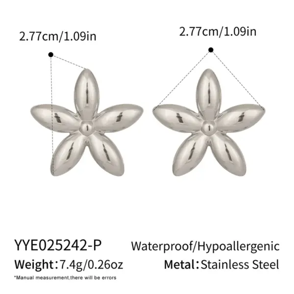 Wholesale PVD Coated Real Gold Plated 18K Gold Star 304 Stainless Steel Sweet Artistic Waterproof Non Tarnish Ear Studs