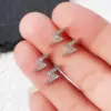Wholesale Simple Mini Lightning Zircon Female Simple Stud Copper Earrings Wholesale