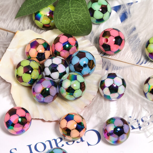Wholesale Acrylic Colorful Soccer Beads