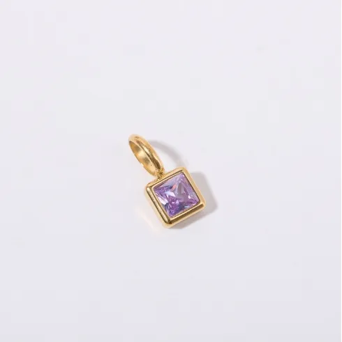 Wholesale 304 Stainless Steel Geometric PVD Coated Zircon 18K Real Gold Plated Simple Style Classic Style Waterproof Non Tarnish Plating Inlay