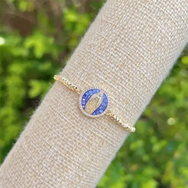 Wholesale Copper 18K Gold Plated Plating Human Virgin Mary Zircon Bracelets