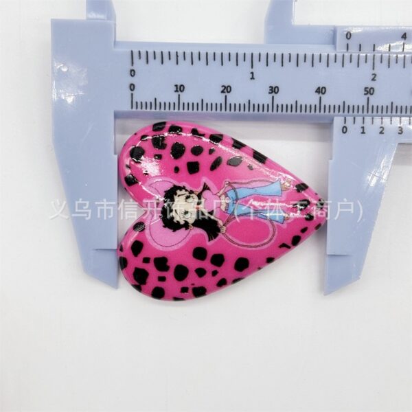 Wholesale Vertical hole big 40*45mm cartoon printed love beaded OLY Exclusive