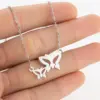 Wholesale Jewelry Fashion Butterfly 201 Stainless Steel 18K Gold Plated Plating Stainless Steel Necklaces