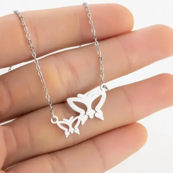 Wholesale Jewelry Fashion Butterfly 201 Stainless Steel 18K Gold Plated Plating Stainless Steel Necklaces