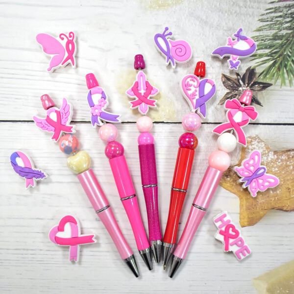Wholesale Pink Ribbon Ballpoint Pen Beads with a Theme of Caring for Women