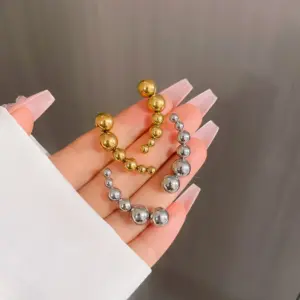 PVD Coated Real Gold Plated Round Solid Color Titanium Steel IG Style Simple Style Waterproof Non Tarnish Ear Studs