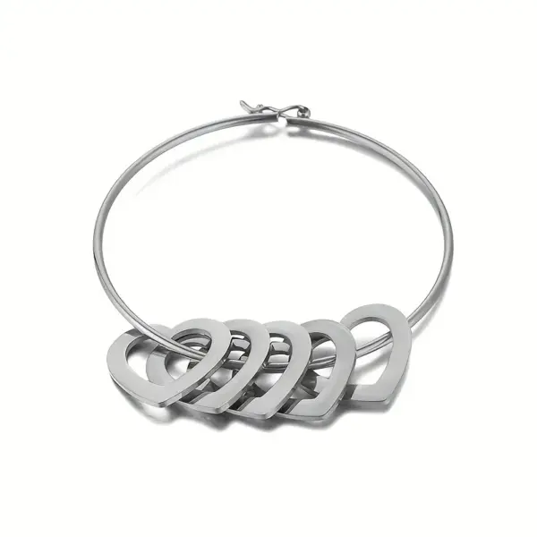 304 Stainless Steel Stainless Steel Heart Shape PVD Coated 18K Real Gold Plated Simple Style Commute Plating Bangle