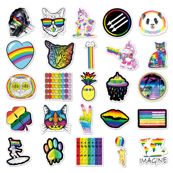 Wholesale 50 cartoon color line INS style personality DIY graffiti hand account luggage scooter car decoration stickers