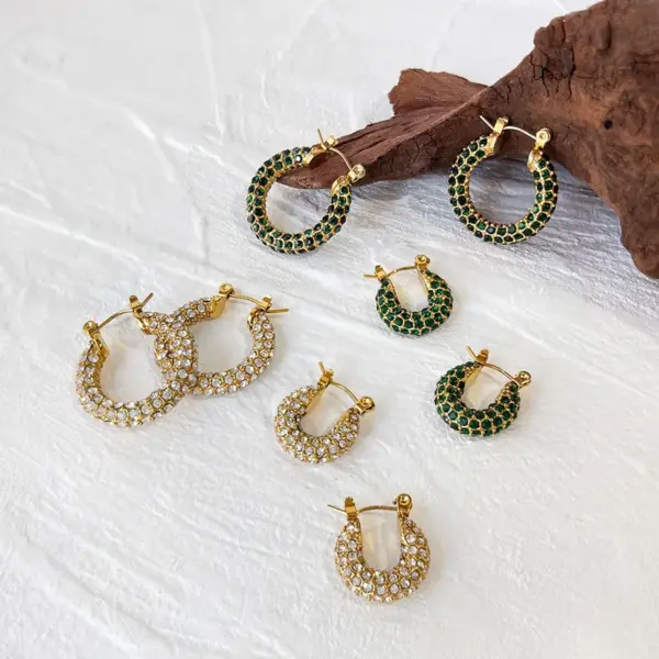 Wholesale PVD Coated Real Gold Plated Circle 304 Stainless Steel Simple Style Waterproof Non Tarnish Earrings