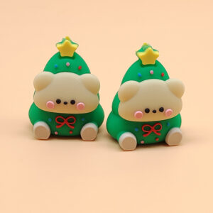 Christmas tree bear [silicone beads] green