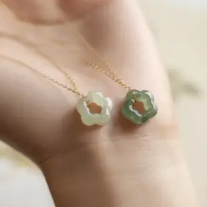 Wholesale Jewelry Elegant Flower 304 Stainless Steel Jade Plating