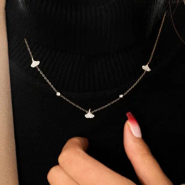 PVD Coated Heart Shape 304 Stainless Steel Simple Style Shiny Waterproof Non Tarnish 304 Stainless Steel Pendant Necklace