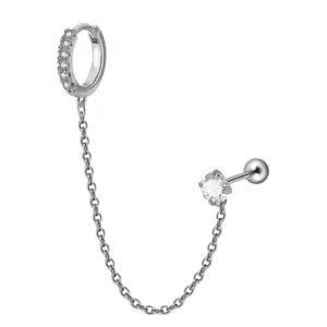 Steel Color Small Earrings 1x6mm