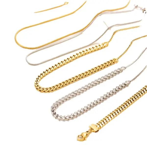 Geometric 316L Stainless Steel Basic Simple Style Waterproof Non Tarnish Surgical Steel 316L Stainless Steel Chain Bracelet