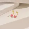 Wholesale 1 Pair Sweet Simple Style Heart Shape Enamel 201 Stainless Steel Ear Studs