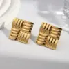 Wholesale Electroplating Golden Plated Triangle Square Oval 304 Stainless Steel Casual Simple Style Polishing Plating Earrings