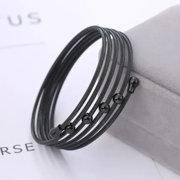 Wholesale Solid Color Twist Titanium Steel Casual Exaggerated Bangle