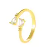 Wholesale Fashion Geometric Bow Knot Copper Rings Inlay Zircon Copper Rings