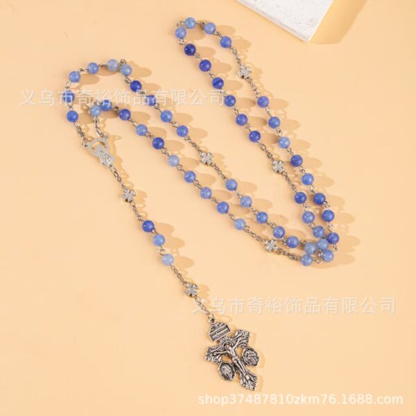 Wholesale Glass beads cross rosary prayer necklace beads