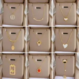 Fashion Geometric Titanium Steel Plating Pendant Necklace