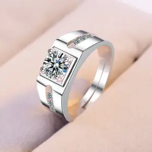 Jql039 Fully-Inlaid Men's Diamond Ring / Adjustable Opening