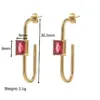 Wholesale PVD Coated 18K Gold Real Gold Plated Geometric 304 Stainless Steel Classic Style Waterproof Non Tarnish Earrings