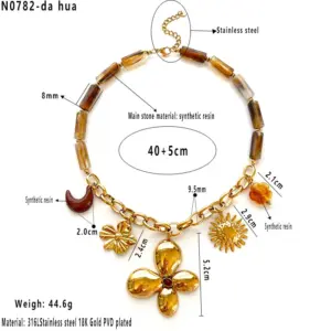 Sunflower Beaded Necklace / Average Size