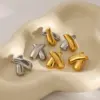 1 Pair Vintage Style Exaerated Classic Style Color Block Mixed Metal 304 Stainless Steel 18K Gold Plated Ear Studs