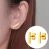 oly-852d929e3a7e8754c38d04d4dd7ca262 Wholesale PVD Coated 18K Gold Real Gold Plated Geometric 304 Stainless Steel Simple Style Waterproof Non Tarnish Ear Studs
