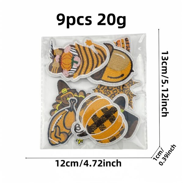 oly-852df4cdf45c71696594f7a10d874a21 Wholesale Cross-Border New Thanksgiving Cloth Stickers Turkey Party Decoration Pumpkin Autumn Harvest Computer Embroidery Hot Melt Glue Ironing