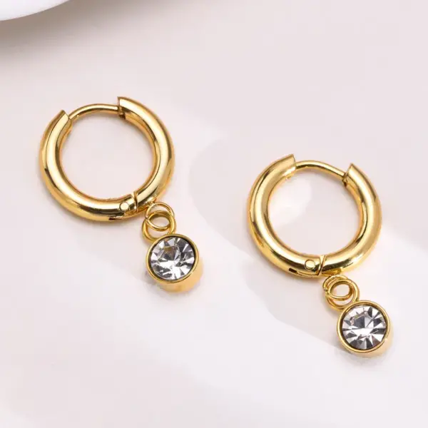 Wholesale PVD Coated Gold Plated Geometric 201 Stainless Steel Vintage Style Simple Style Waterproof Non Tarnish 304 Stainless Steel Earrings