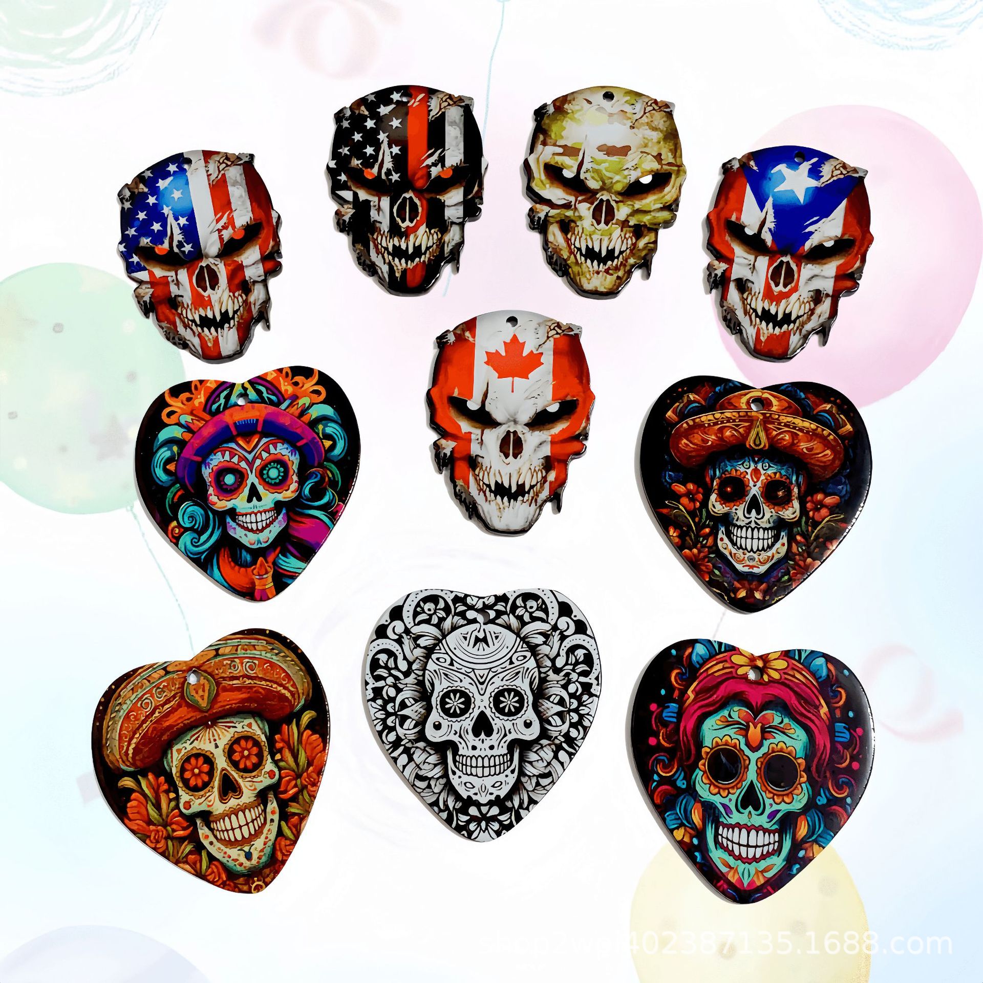 Wholesale Acrylic Flatback Skull Acrylic Earrings Aessories DIY Pendant Crafts
