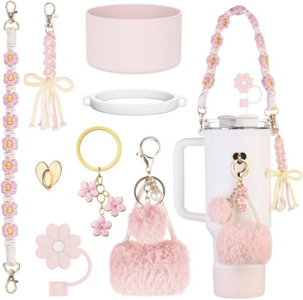 Wholesale C Aessories Water C Braided rtable Rope Thermos C Chain Love Hook Hair Ball Key Pendant
