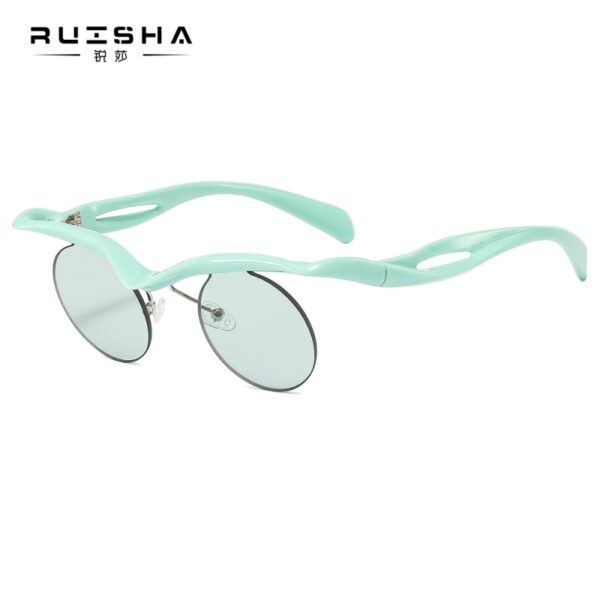Wholesale cross-glasses sunglasses women's round frame sunglasses men's high-grade sense special-shaped half-frame eyebrows personalized sunglasses