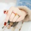 Wholesale 1 Piece Sweet Heart Shape Copper Plating Inlay Zircon Open Ring
