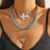 oly-853a49457b01e12ed284d130ebe9a1b5 Wholesale Western Cowboy Turquoise Leather Necklace