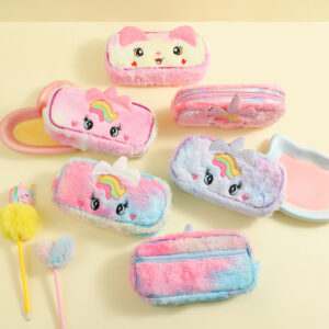 oly-853a5f16ff519bcb056bcafe444501b2 Wholesale Cartoon Unicorn Pencil Case Children's Plush Pencil Case